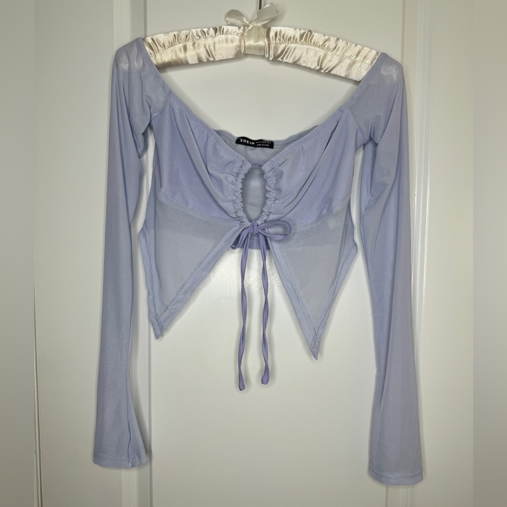 Shein mesh padded bra top, off shoulder, blouse